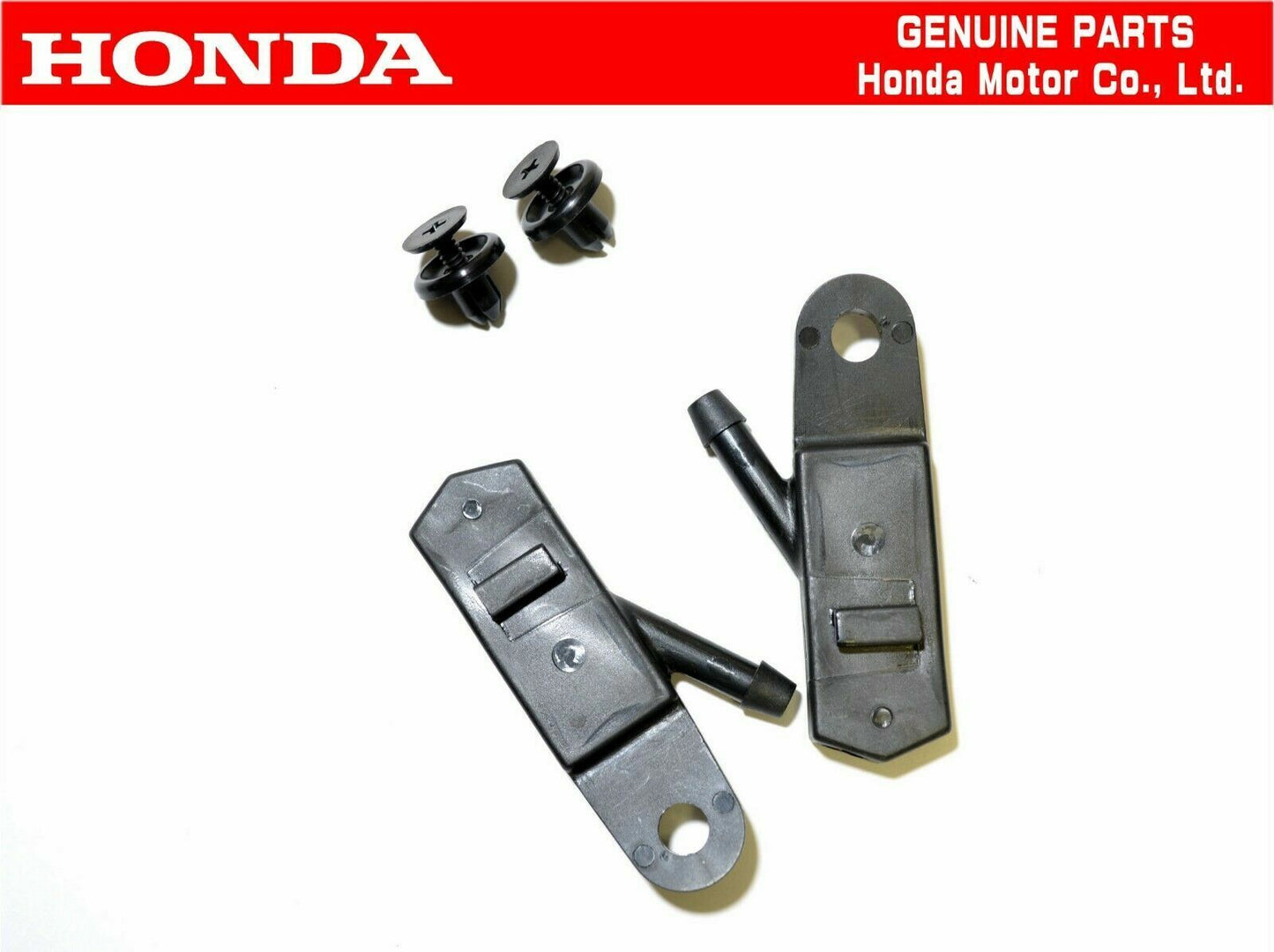 HONDA GENUINE PRELUDE BB SIR 96-01 Front Windshield Washer Nozzle & Clip Set OEM