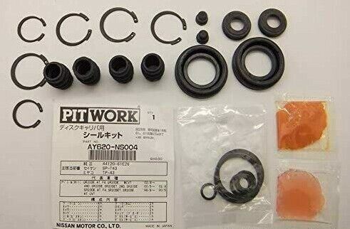 PIT WORK Front Caliper Seal O/H Kit LH & RH Set for Skyline R32 4 pots OEM