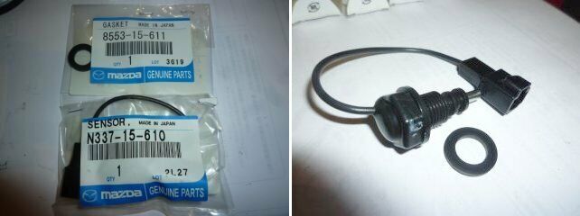 Mazda genuine Rx-7 Rx7 Water Coolant level sensor & gasket