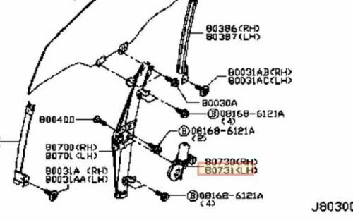 Nissan Window Motor T32 X-TRAIL LH 80730-4CA0A OEM New Genuine
