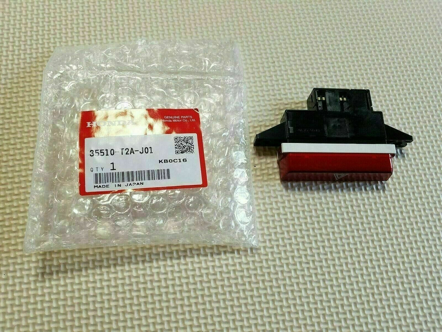 HONDA Genuine ACCORD HYBRID 13-17 RED CLEAR HAZARD SWITCH 35510-T2A-J01 OEM JDM