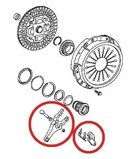 Genuine OEM TOYOTA R154 Transmission Clutch Release Fork & Support & Spring Set