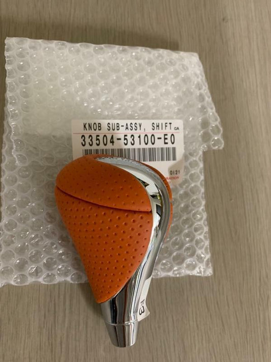 Lexus IS-F 2010-12 Genuine Orange Leather & Chrome Shift Knob 33504-53100-E0 OEM