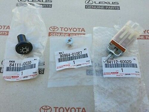 Toyota Genuine Land Cruiser Light Control Switch & Knob & Nut Set OEM Japan