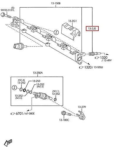 Mazda Genuine L3K9-13-2J0 CX-7 FUEL DISTRIBUTOR PRESSURE VALVE TURBO CX7 2.3L