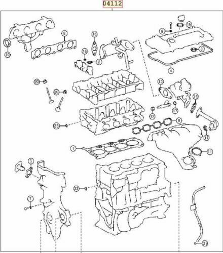 Toyota Prius 2010-2017 Engine Cylinder Head Gasket Set 04112-37254 OEM Genuine