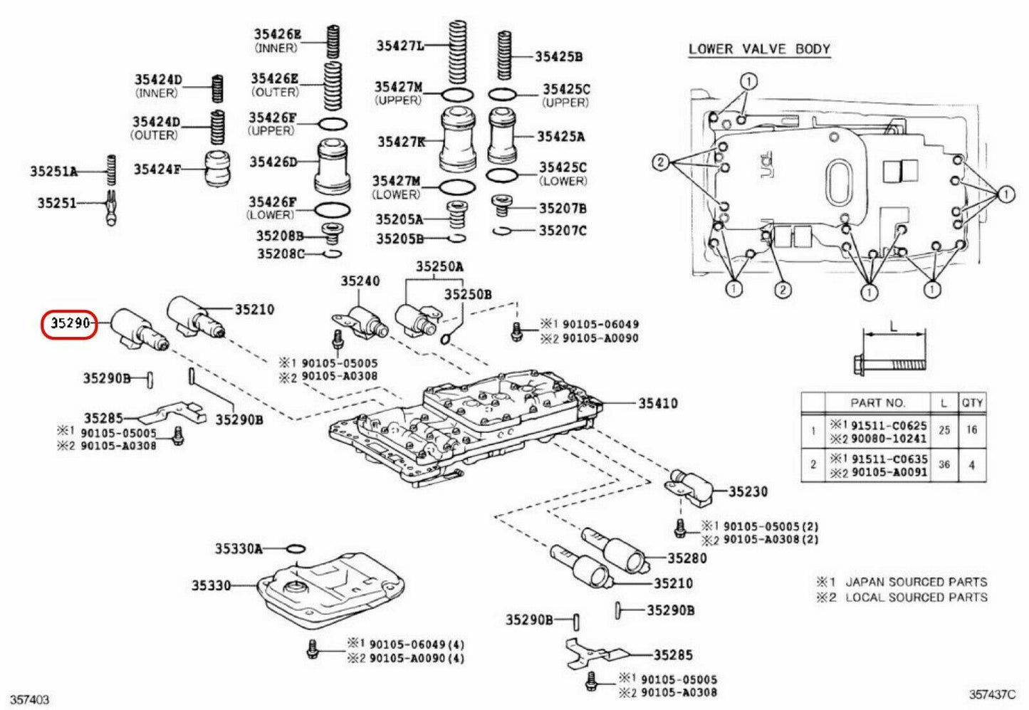 Toyota LEXUS Genuine SOLENOID ASSY LINE PRESSURE CONTROL 35290-34010 OEM