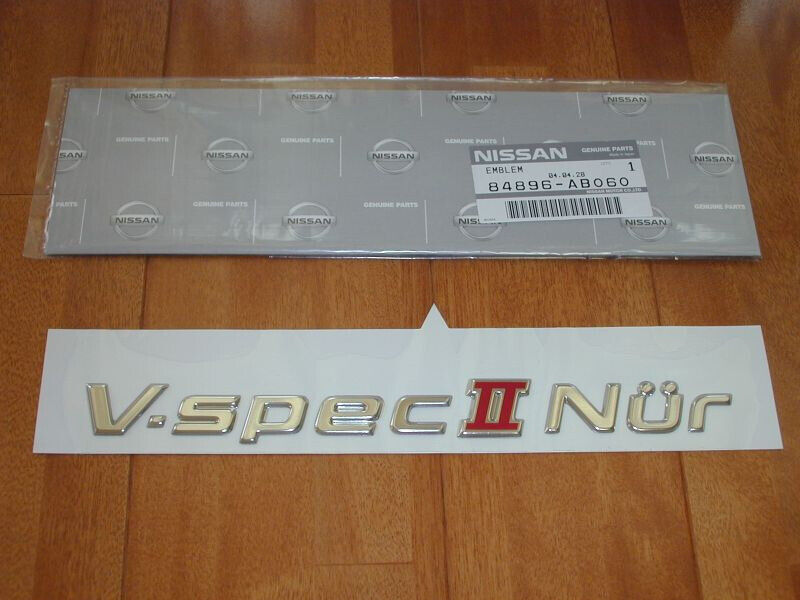 Genuine SKYLINE GT-R BNR34 R34 V-Spec2 Nur Rear Emblem 84896-AB060 F/S Nissan