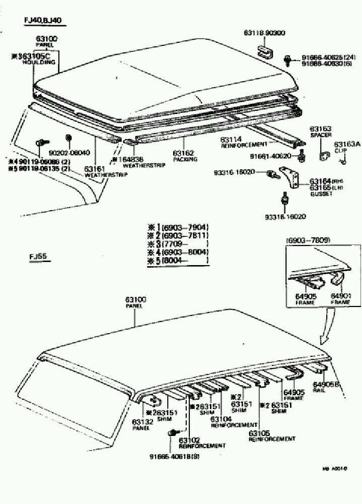 TOYOTA  Land Cruiser FJ40 BJ40 GENUNE OEM PACKING ROOF DRIP MOULDING 63168-90307