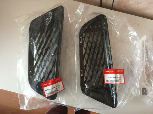 HONDA CIVIC FD2 TYPE-R Genuine Front Bumper Lower Grille Mesh Foglight Cover Set