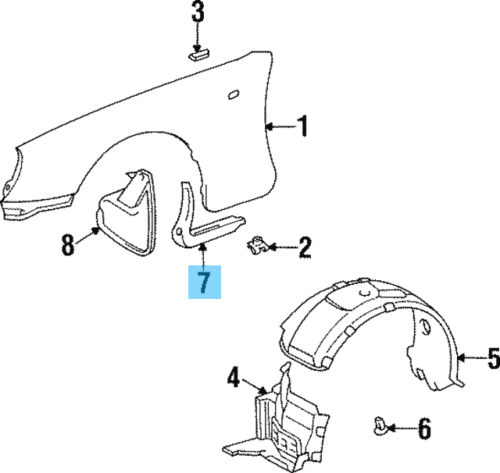 TOYOTA SUPRA JZA80 MK4 Genuine Front Fender Splash Guard Mud Flap Pair Set OEM