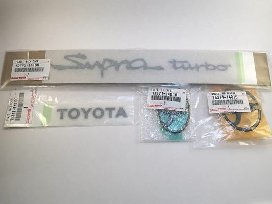 Toyota 1993-1998 Supra JZA80 Mark IV 4 Turbo Emblem Decal Plate SET F/S Genuine