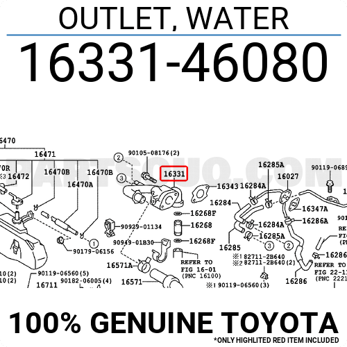 TOYOTA GENUINE OEM ARISTO SUPRA 2JZGTE VVTi WATER COOLANT OUTLET PIPE NECK